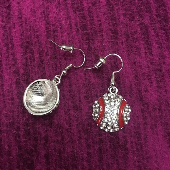 Crystal Rhinestone Baseball Earrings - Picture 7 of 8